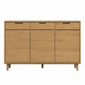 Eichenholz-Buffet mit drei Schubladen und Schränken, Naturfinish, 150 cm