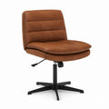 Swivel Office Chair Faux Leather with Metal Base