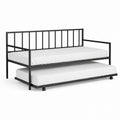 Black Twin Size Steel Daybed with Trundle