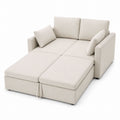 Stoff Schlafsofa Beige mit Kissen