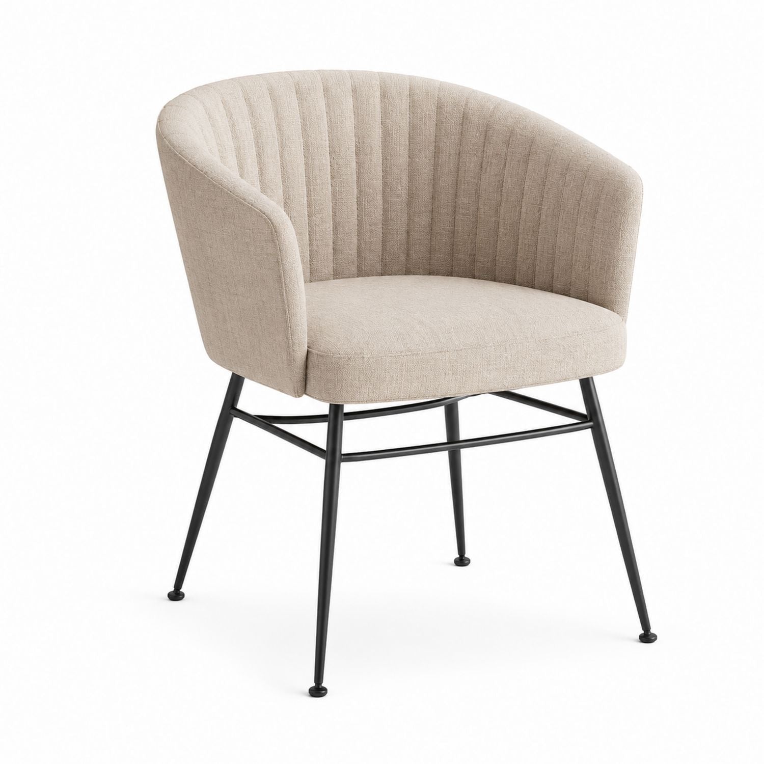 Fabric Accent Chair with Metal Legs, 75 cm