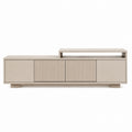 Wood TV Stand with Shelves Beige 180 cm