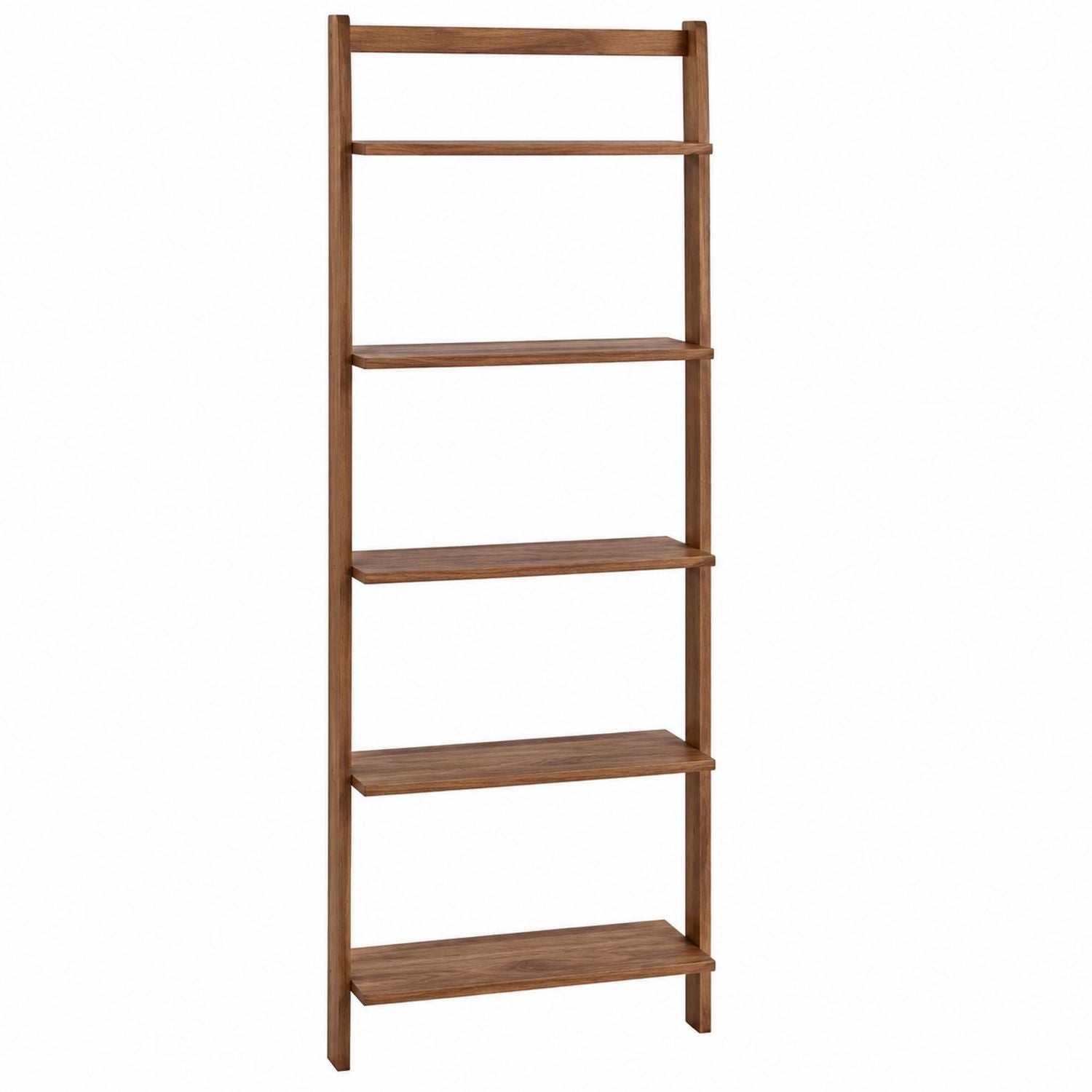 Acacia Wood 5-Tier Ladder Bookshelf Brown 180cm
