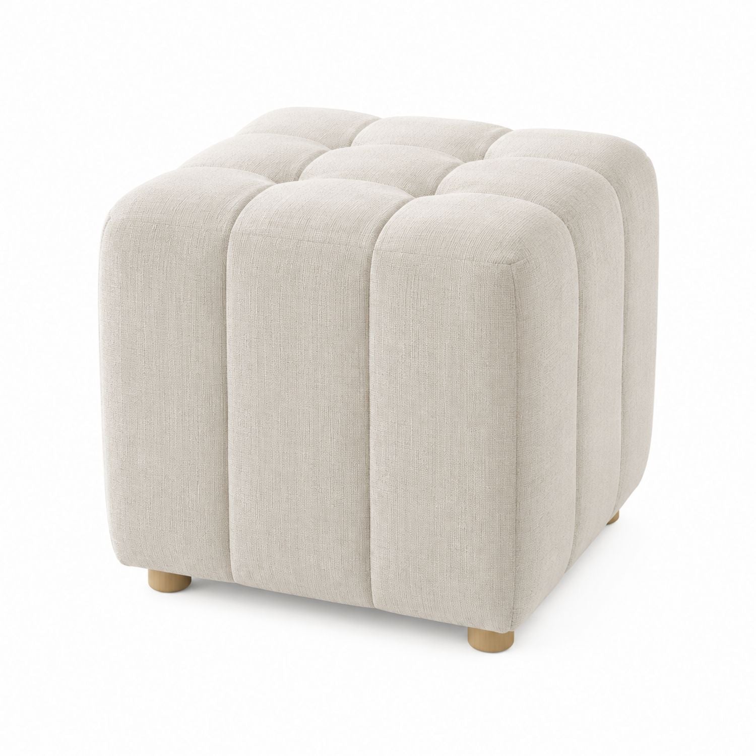 Stoffhocker Beige 45x45x40cm