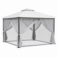 Pavillon mit Stahlrahmen, Polyesterdach und Netz, 3m x 3m