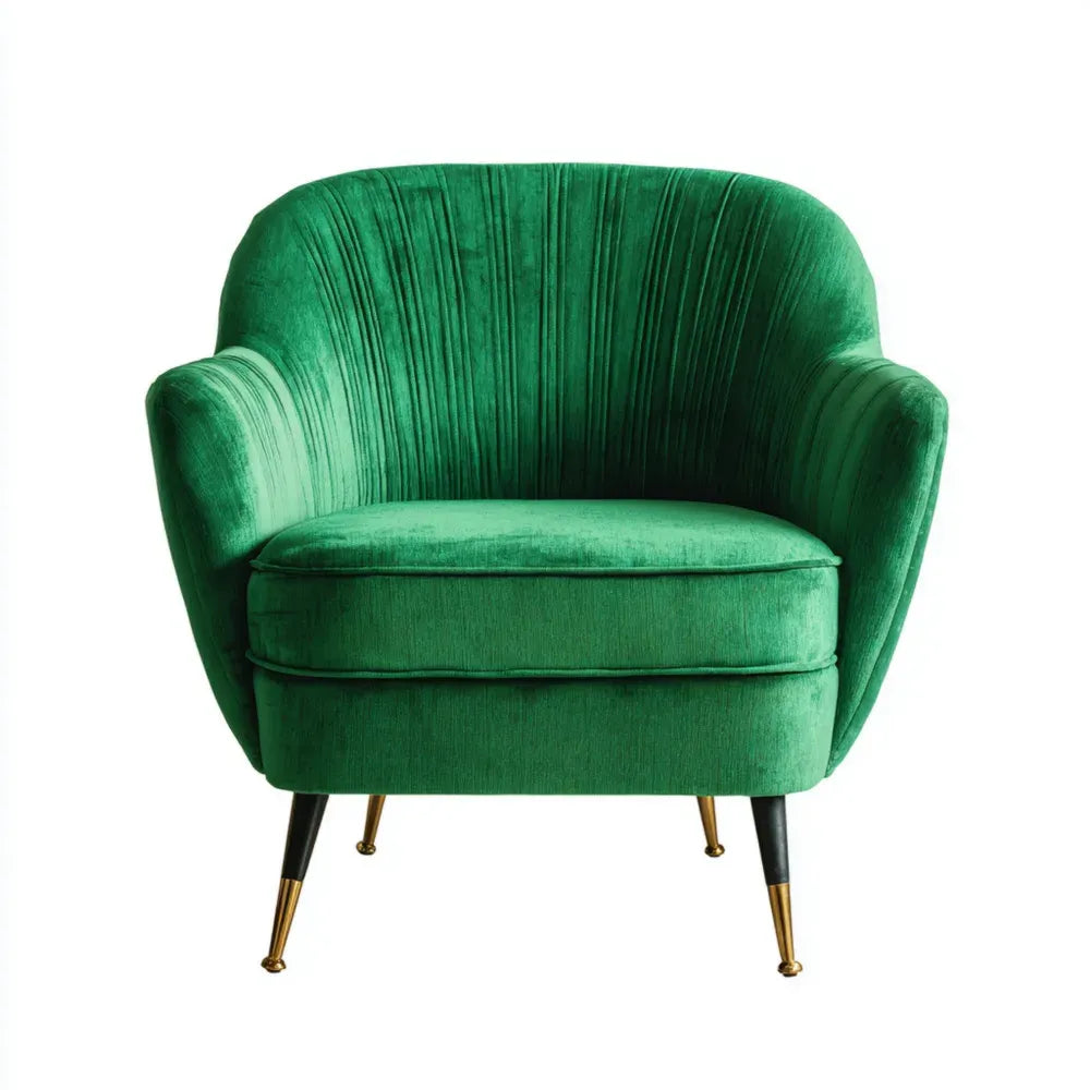 Armchair Velvet Upholstery 75x80x85 cm – Emerald Green – Contemporary Design