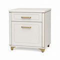 MDF-Aktenschrank mit Metallgriffen, 2 Schubladen, 60cm x 45cm x 75cm