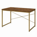 Bürotisch Holz und Metall mit Goldrahmen 120cm x 60cm x 75cm