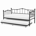 Metal Twin Daybed with Trundle Black Frame