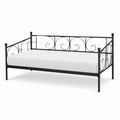 Tagesbettgestell Metall Schwarz 200 cm Länge x 100 cm Breite x 95 cm Höhe