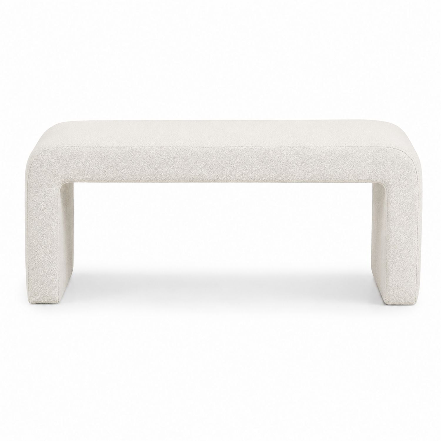 Stoffbezogene Indoor-Sitzbank Beige Rechteckig 120cm