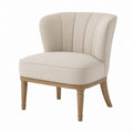Ivory Linen Chair with Wood Legs