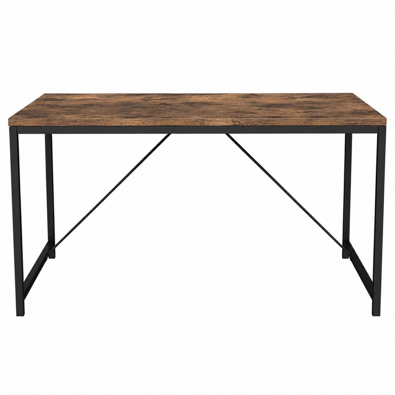 Rechteckiger Holzschreibtisch Metallgestell Braun 120cm x 60cm x 75cm