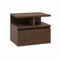Wooden Nightstand with Drawer and Open Shelf Brown 19.7in x 15.7in x 13.8in