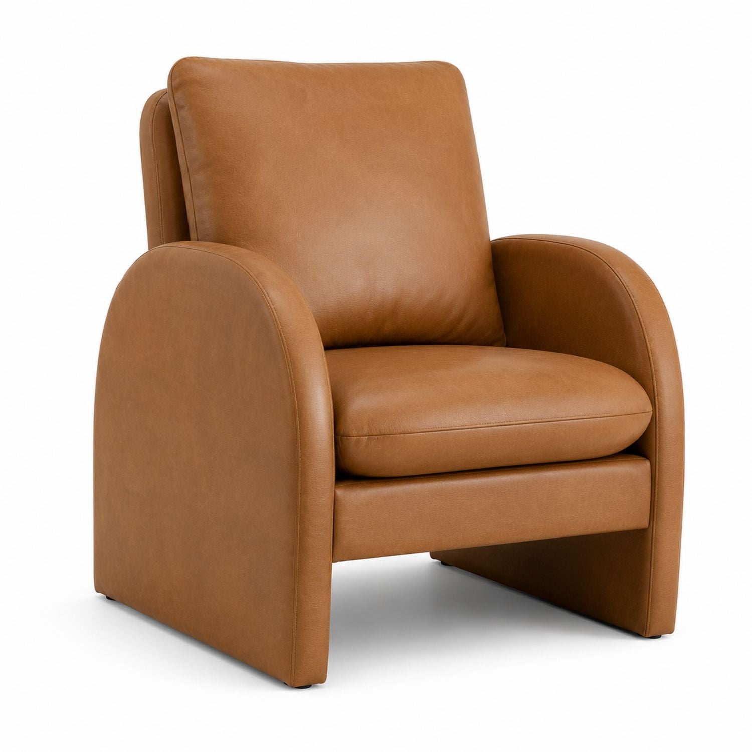 Kunstleder-Sessel mit gepolsterter Sitzfläche Braun 75x85x90 cm