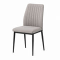 Fabric Upholstered Dining Chair with Metal Frame, Gray