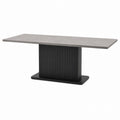 Rectangular Concrete Dining Table with Black Metal Base 180cm x 90cm