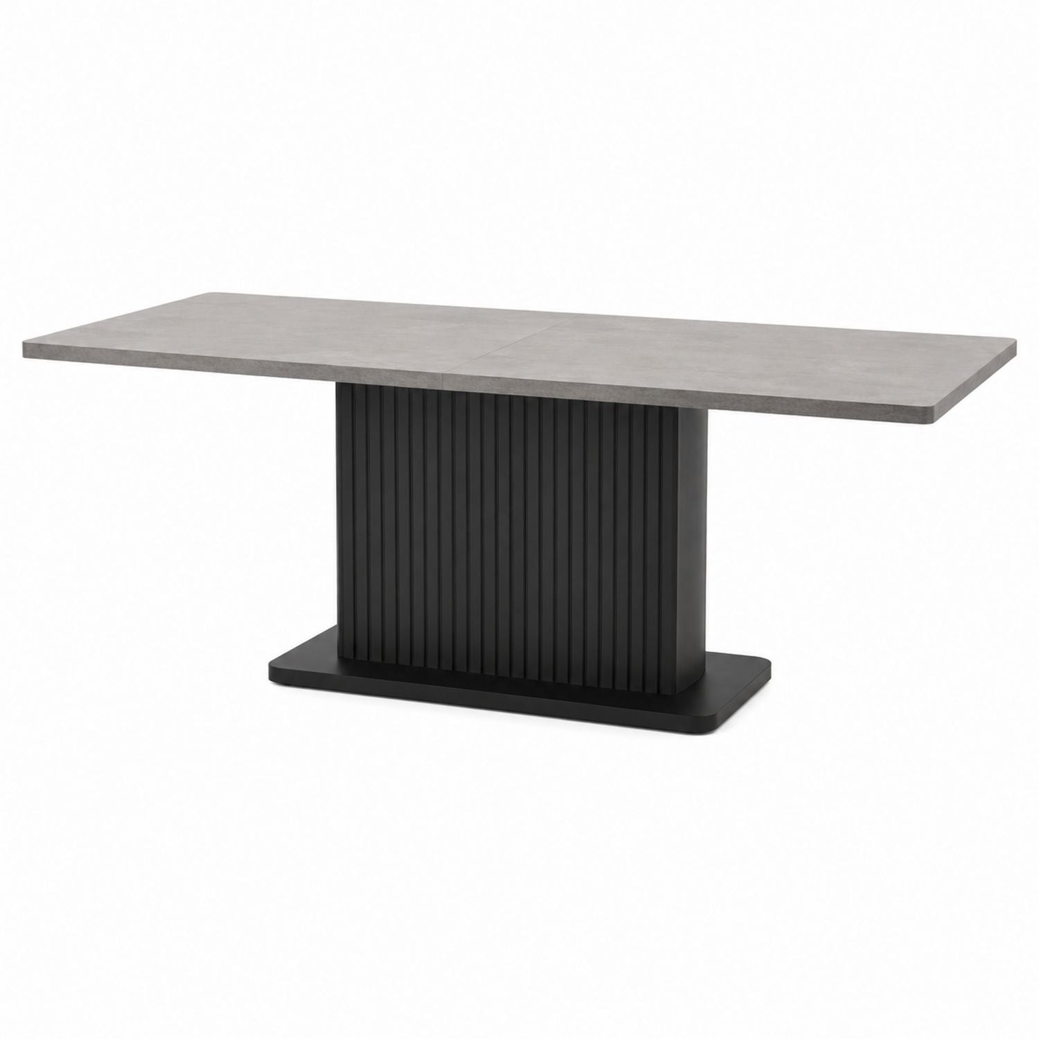 Rectangular Concrete Dining Table with Black Metal Base 180cm x 90cm