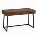 Holzschreibtisch mit Metallbeinen und Schubladen, 120cm, Braun