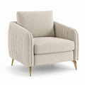 Beige Bouclé Armchair with Metal Legs 90cm x 85cm x 75cm