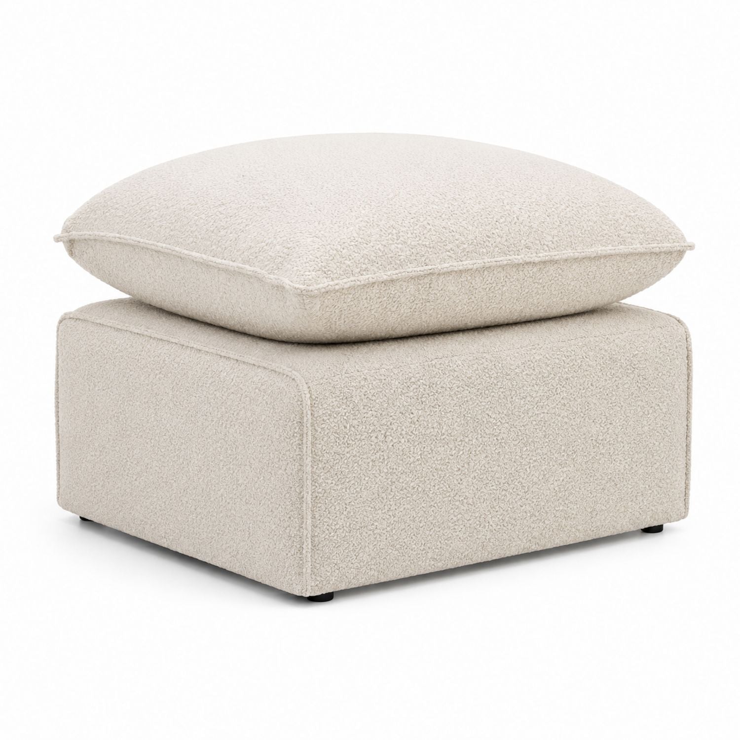 Quadratischer Hocker Bouclé-Stoff Beige 60x60x40 cm