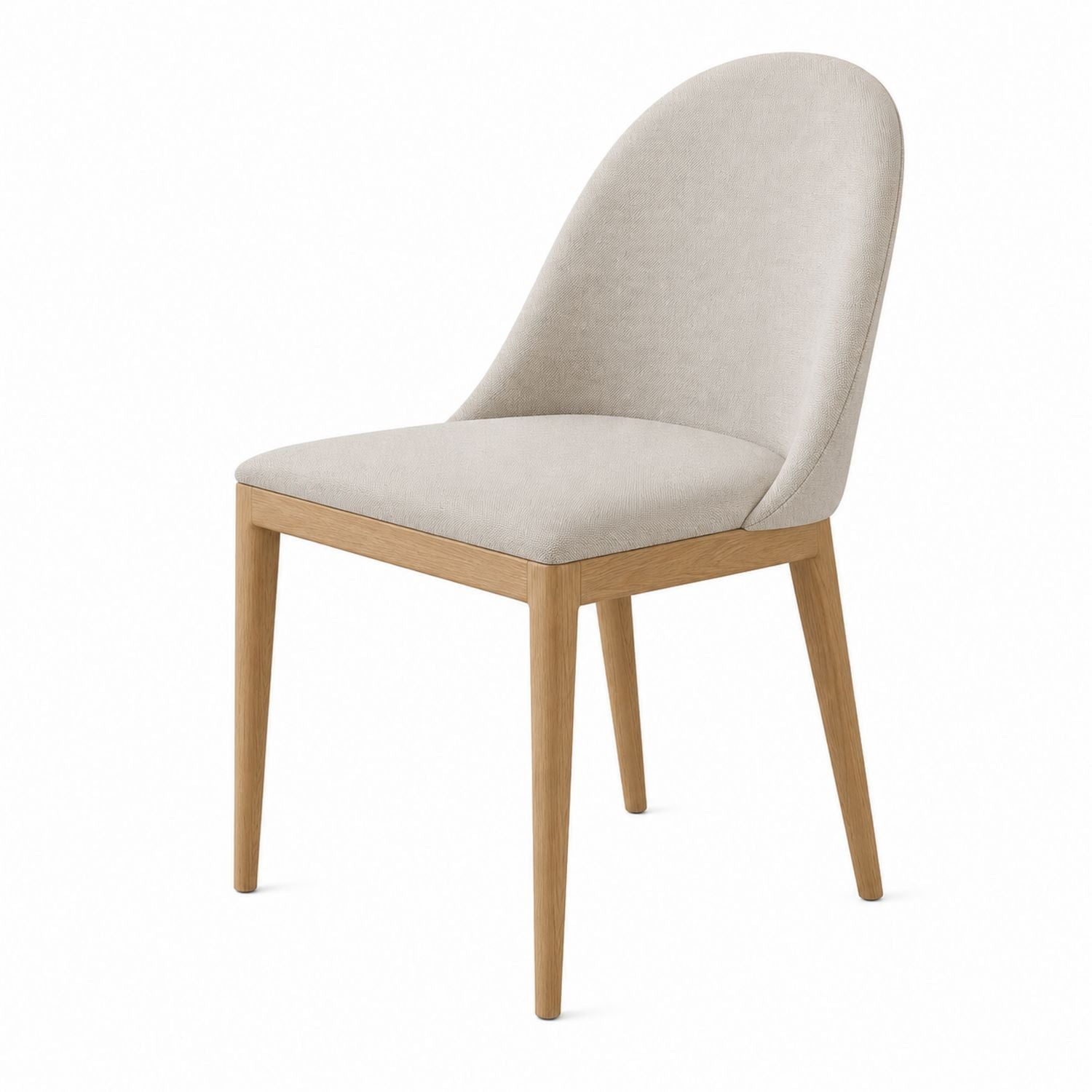 Upholstered Dining Chair with Beech Wood Frame Beige
