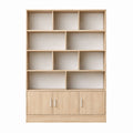 Oak Veneer Bookcase with Doors 180cm x 120cm x 30cm