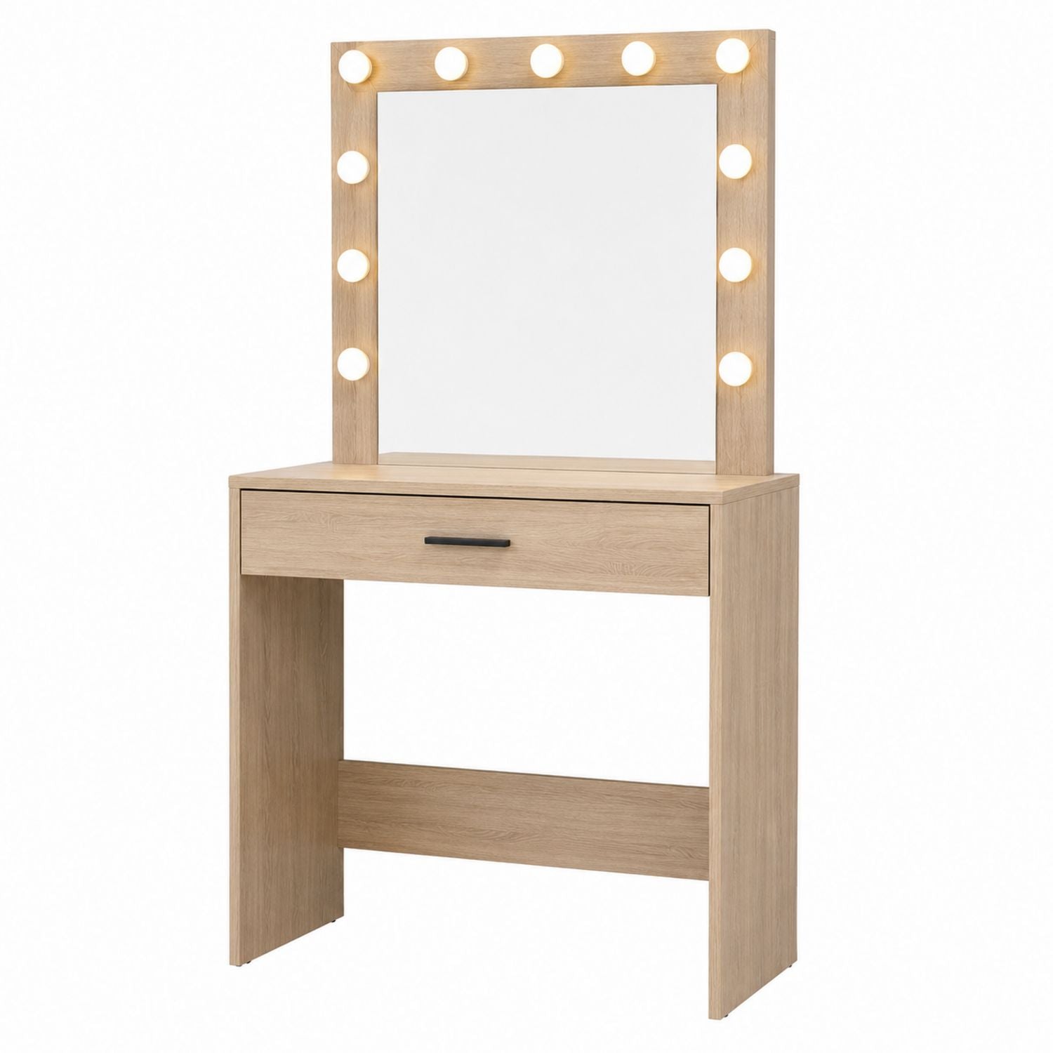 Schminktisch aus Holz mit Spiegel und LED-Beleuchtung