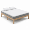 Doppelbett mit Plattformrahmen aus massiver Eiche, hellbraun