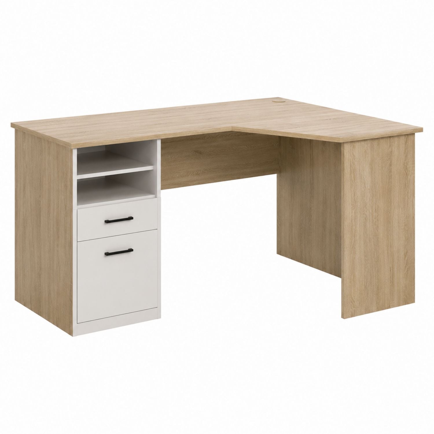L-Shaped Corner Desk with Particleboard and Storage