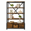 Bücherregal aus Metall und MDF mit Schubladen 120 cm x 40 cm x 180 cm
