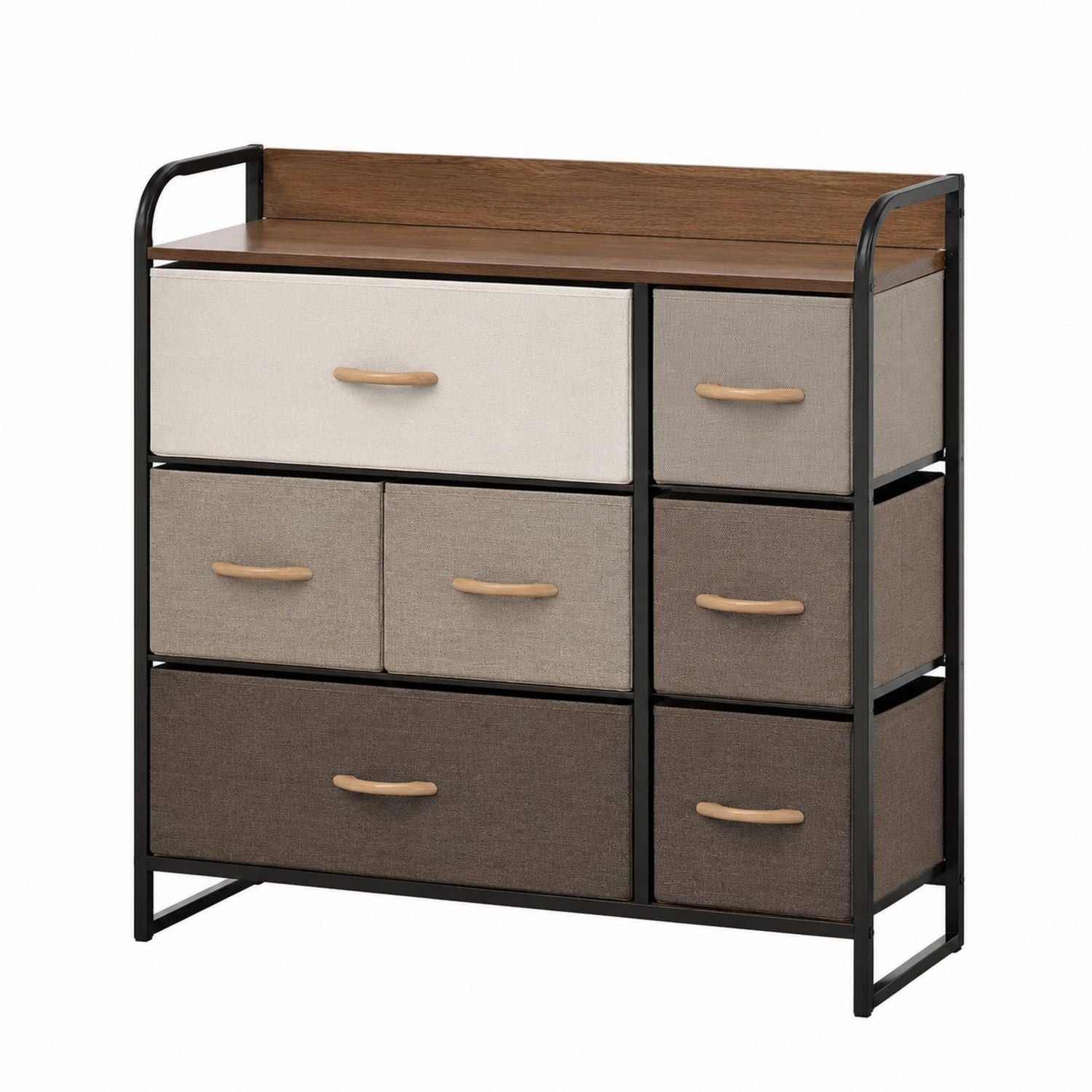 Fabric Drawer Dresser with Steel Frame and MDF Top, 7-Drawer Storage Unit