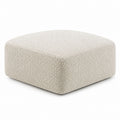 Beiger quadratischer Bouclé-Stoff-Ottomane 60 cm x 60 cm x 35 cm
