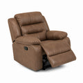 Brown Faux Leather Recliner Chair with Adjustable Footrest