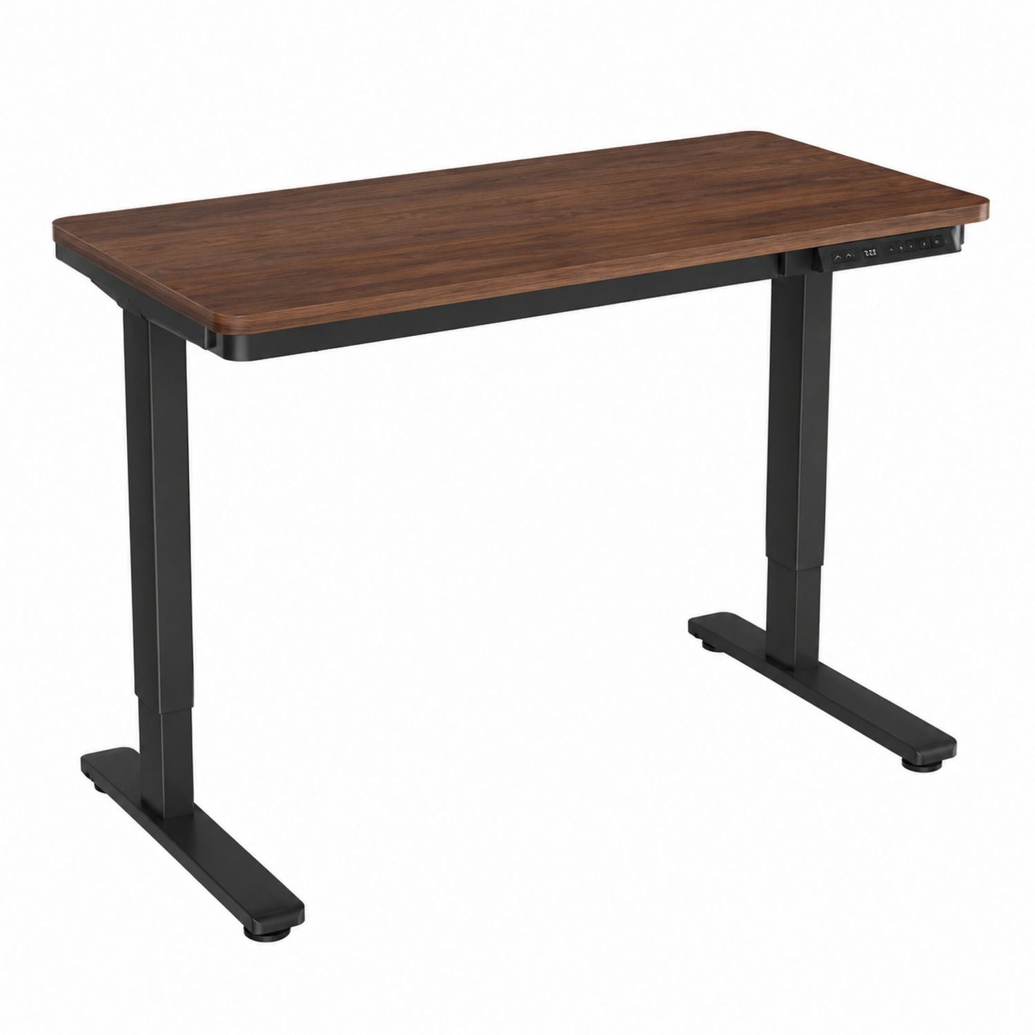 Höhenverstellbarer Schreibtisch Holzplatte Schwarzes Gestell 120x60x70-120cm