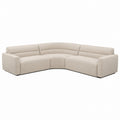 Beiges Stoff-Ecksofa mit hochdichtem Schaumstoff