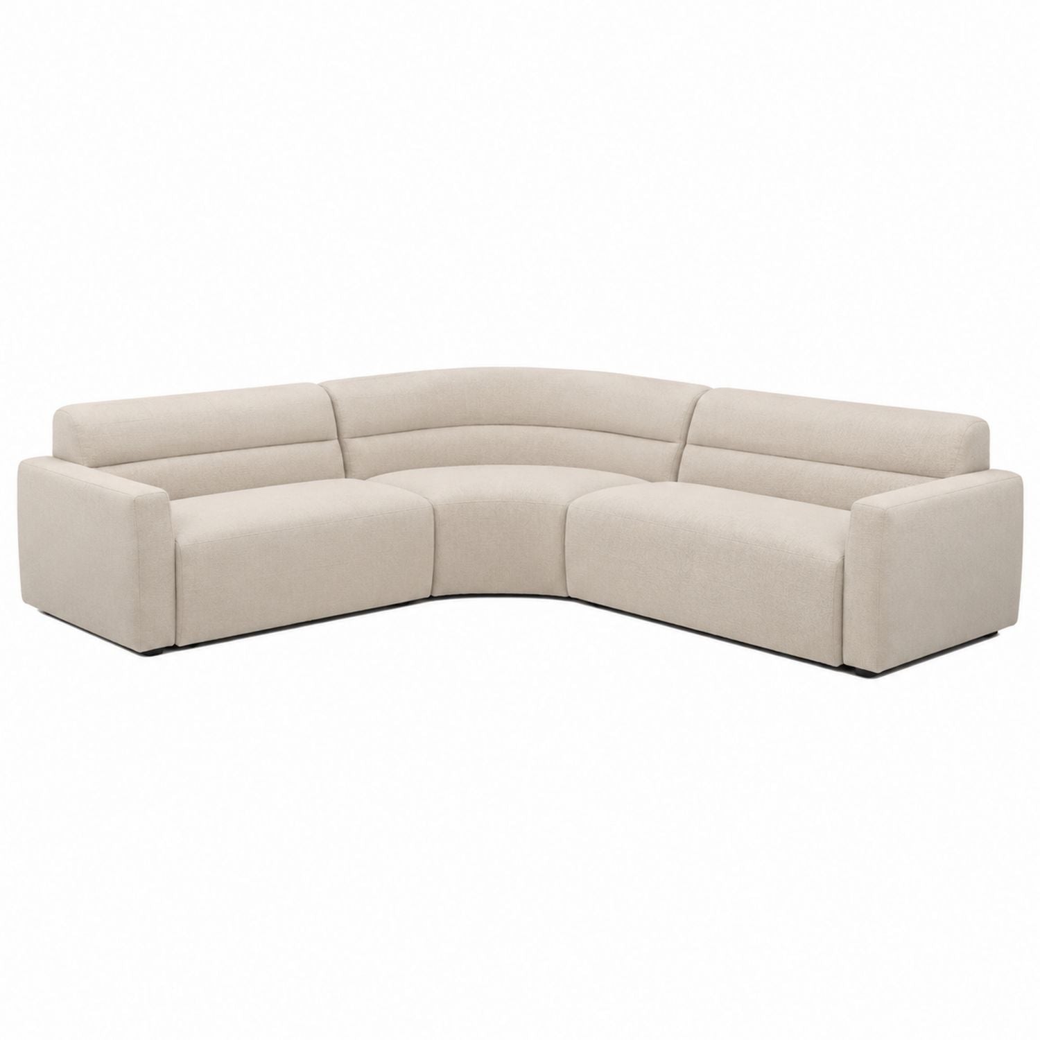 Beiges Stoff-Ecksofa mit hochdichtem Schaumstoff