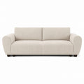 Beige Corduroy Sofa with Padded Armrests 200cm Wide