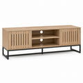 TV-Schrank Eiche mit Metallgestell, Schwarz Natur, 140 cm