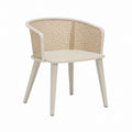 Outdoorstuhl mit Gestell aus Polywood und Rückenlehne aus Korbgeflecht, Beige