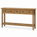 Holz-Konsolentisch mit Rattanschubladen, 150cm x 35cm x 80cm