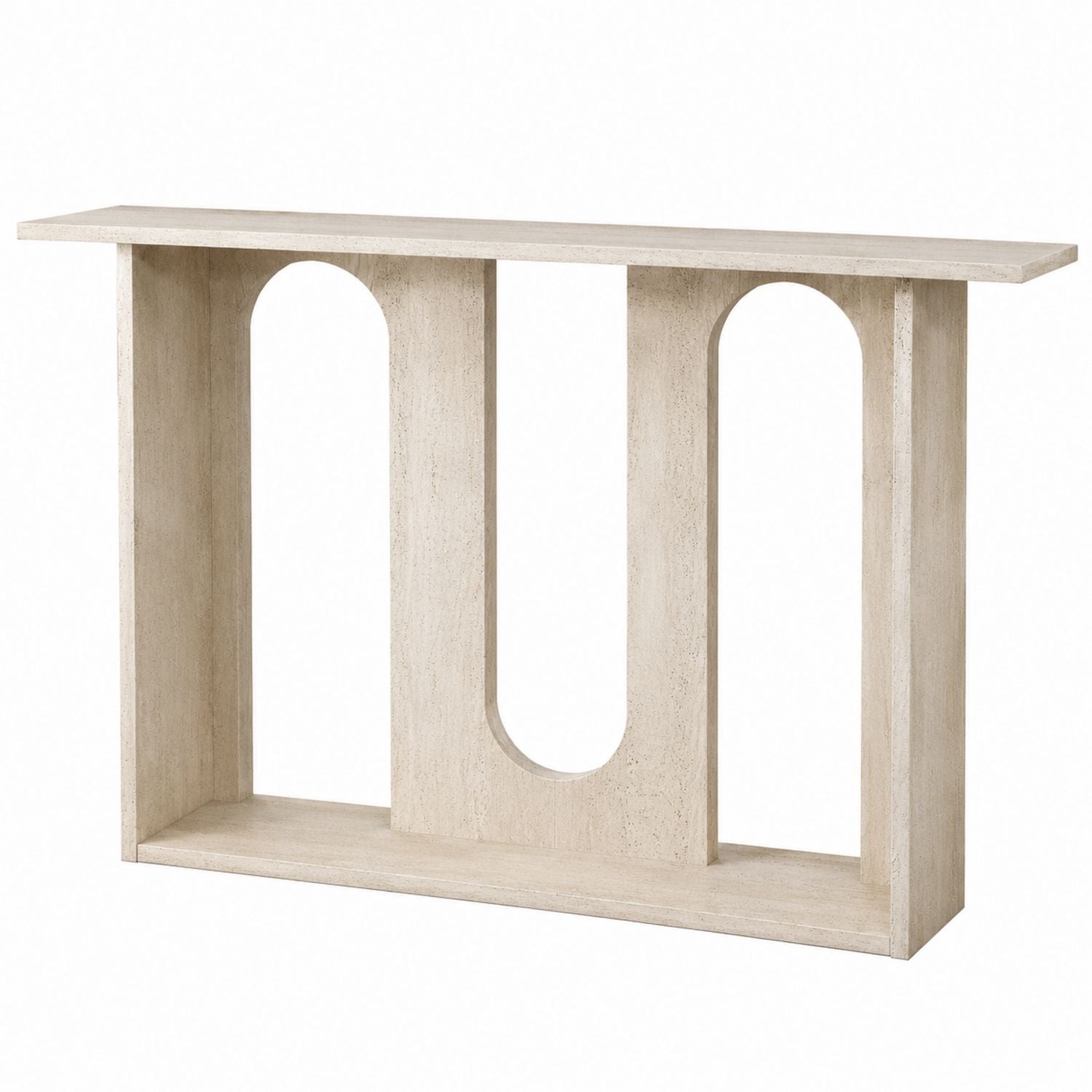 Holz-Konsolentisch rechteckig Beige 76 cm Höhe