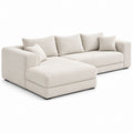 L-Shaped Fabric Sectional Sofa with Cushions Beige 275cm x 160cm