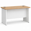 Rectangular Office Desk Oak Veneer White Metal Frame