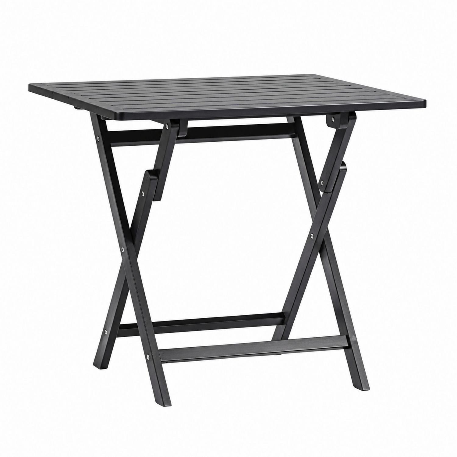 Klappbarer Outdoor-Esstisch Aluminium Schwarz 80x60x70 cm
