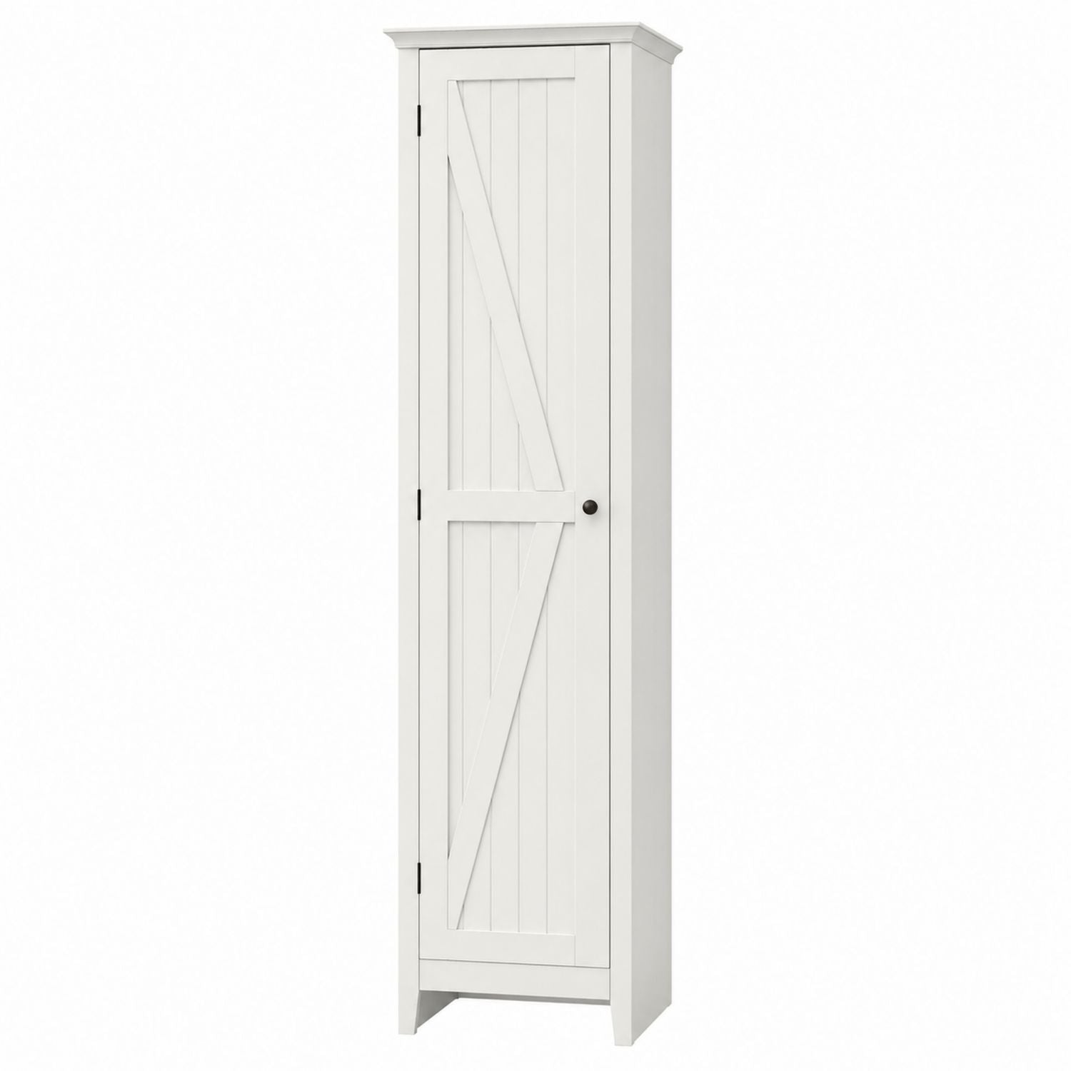 Tall White Pine Wood Storage Cabinet with Single Door 180cm