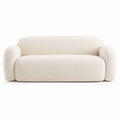 Weißes Bouclé-Stoffsofa 200x90x80 cm
