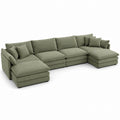 L-förmiges Sektionssofa Polyester Grün 340cm x 260cm