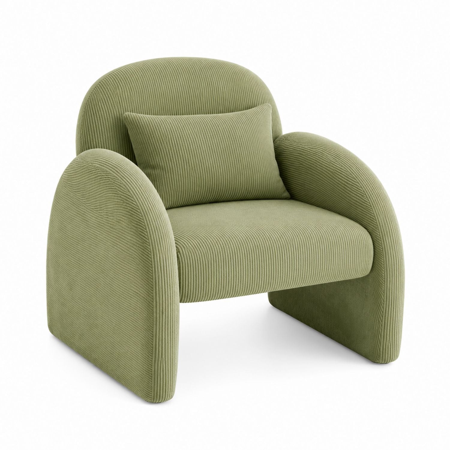 Cord-Lounge-Sessel in Grün