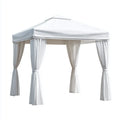 Gazebo Canopy 3x3x2.6m Polyester - White - Outdoor Shelter